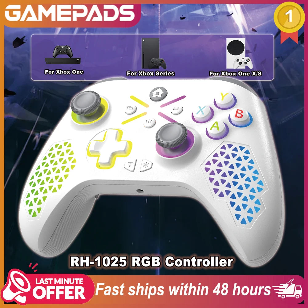 Turpow RGB Gamepad For Xbox One Controller,Xbox Seris S/X Dual Vibra 6Axis Gyroscope Wireless Game Xbox Console