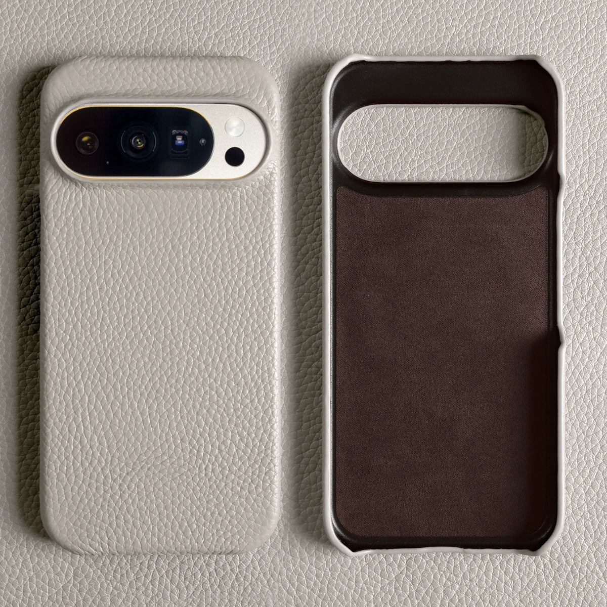 Luxury Lychee Grain Genuine Leather Back Cover Case for Google Pixel 10 Pro XL 9 8 7 6 5 5A 6A 7A 8A 9A Phone Cases Coque Funda