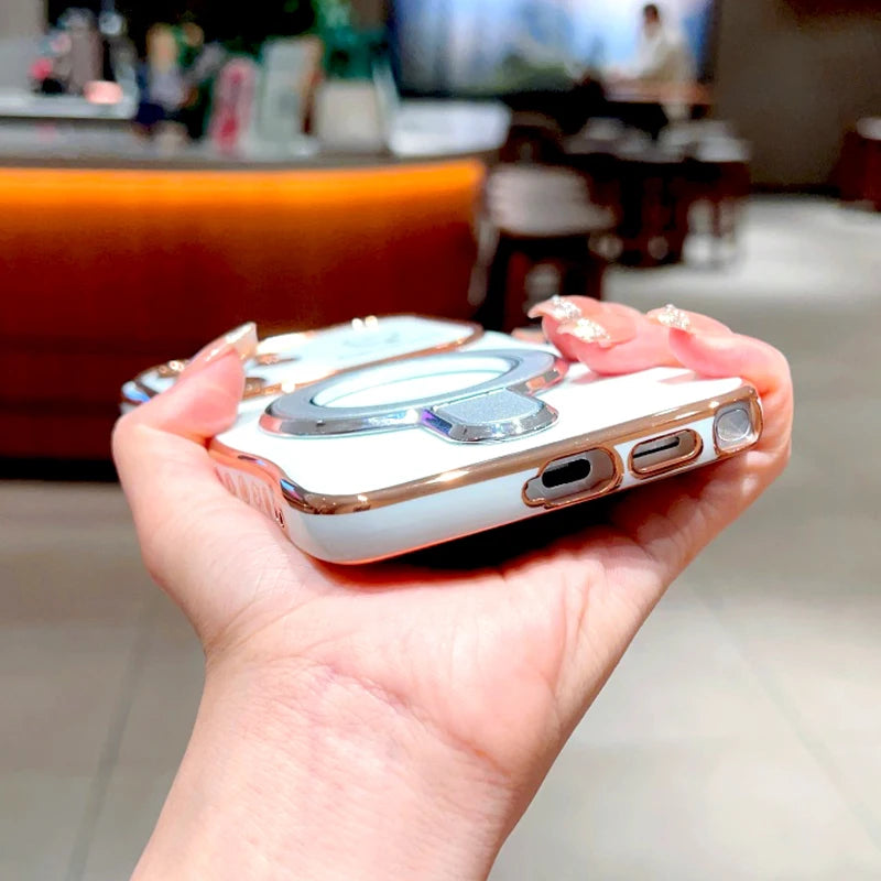 Plating Wave Shell Case For Samsung Galaxy S26 S25 S24 S23 S22 Ultra Plus FE A17 A55 A54 A15 A16 A35 A36 A56 Stand Holder Cover