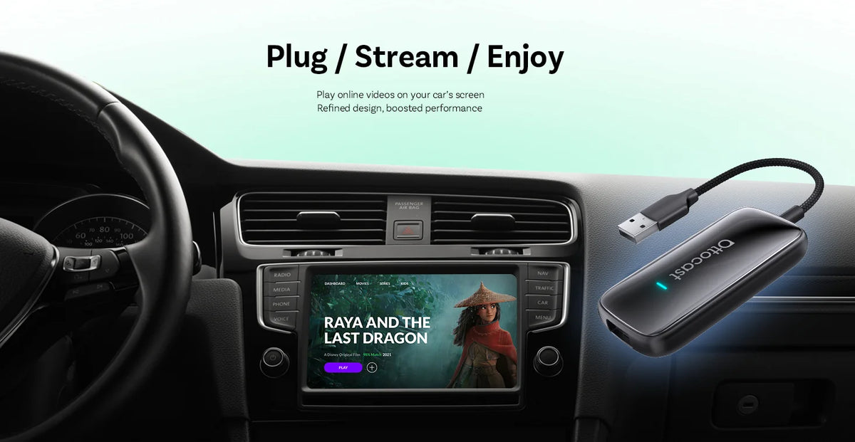 OTTOCAST Play2Video Ultra Carplay Ai Box Wireless Android Auto Adapter Built in Youtube Netflix For VW Benz Ford 99% of Cars