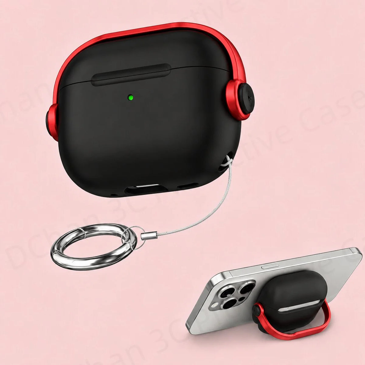 For AirPod Pro3 Case With Lock Shockproof Protective Cover with Cleaner Kit For Airpod 4 Case For AirPods Pro 3 Phone Stand Case