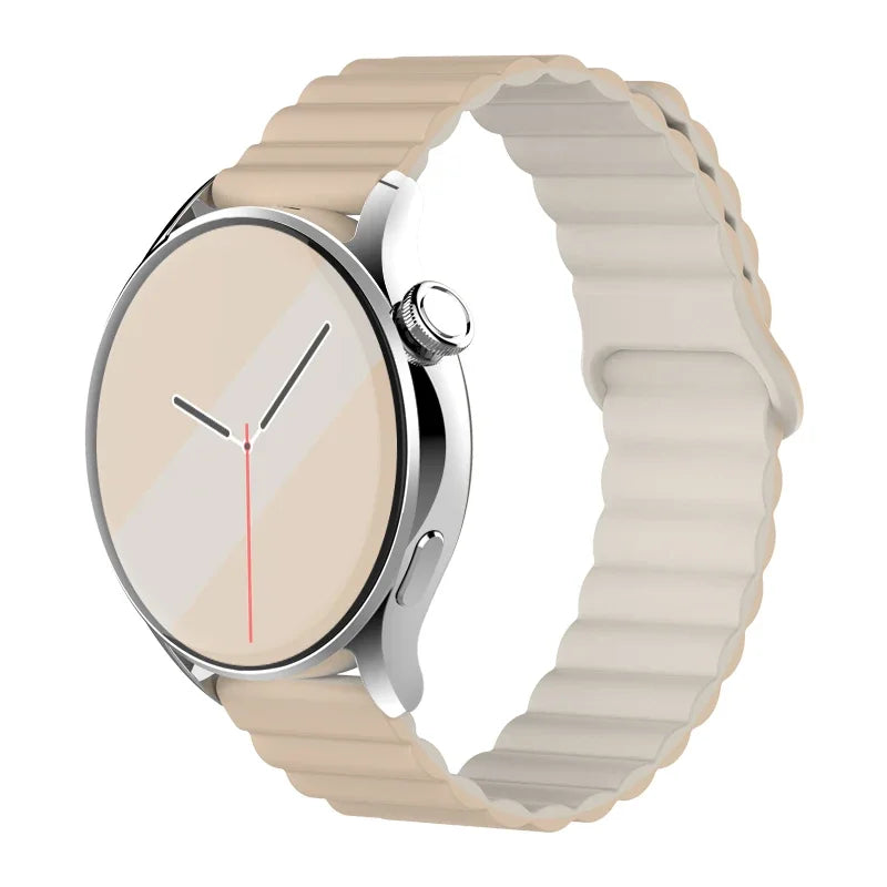 Magnetic Loop For Samsung Galaxy watch 7/6/5 pro/4/Classic/active 2 20mm 22mm band Silicone link bracelet huawei GT 2-3-4 strap