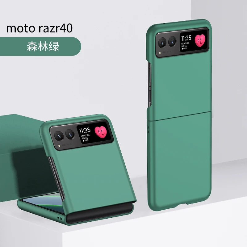 Skin Feel Case for Motorola Razr 40 50 60 70 Ultra Moto Razr60 Solid Color 2-piece Set Protect Fashion Anti-Scratch Back Cover