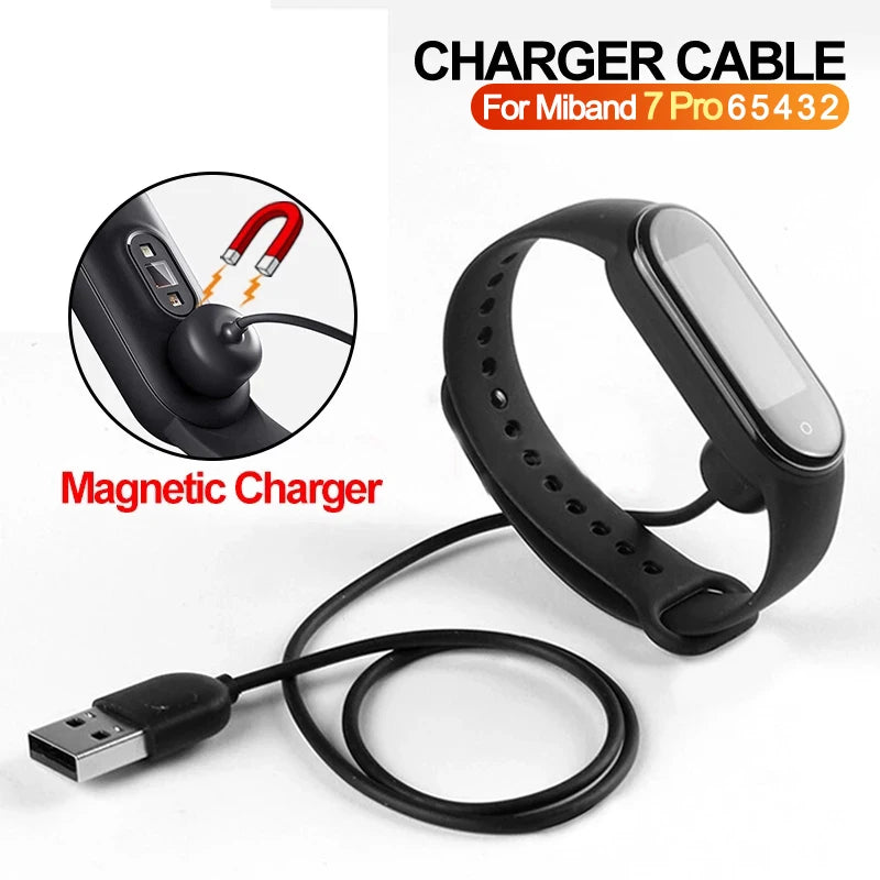 USB Magnetic Charger Wire For Xiaomi Mi Band 7 Pro Smart Watch Charging Cable For Xiaomi 6 5 4 3 2 Portable USB Charger Adapter
