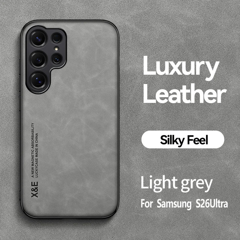Magnetic Leather Protect Phone Case For Samsung Galaxy S26 S25 S24 S23 S22 Note 20 Ultra Plus S26FE S25FE S24FE Case Back Cover