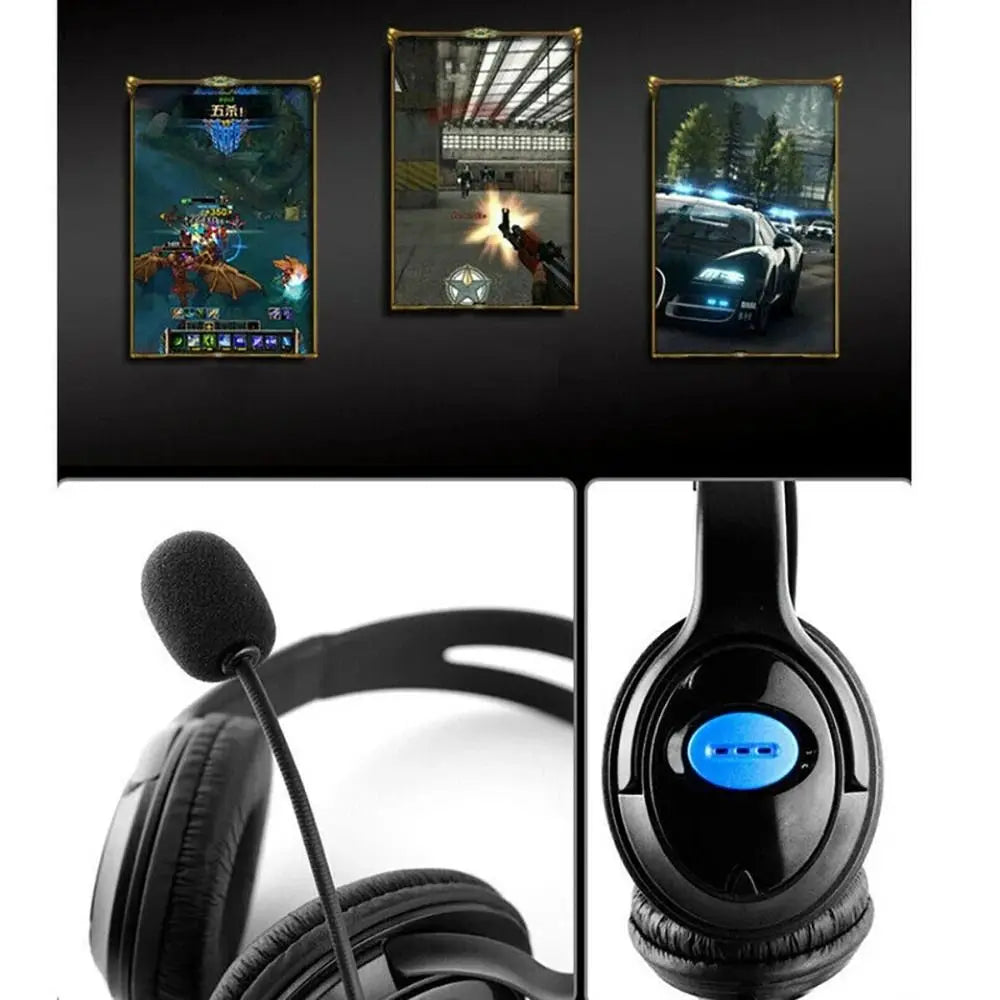 with Microphone Wired Gaming Headset Noise Isolating Over Ear Music Headphones Stereo Deep Bass Gamer Earphone Laptop PC