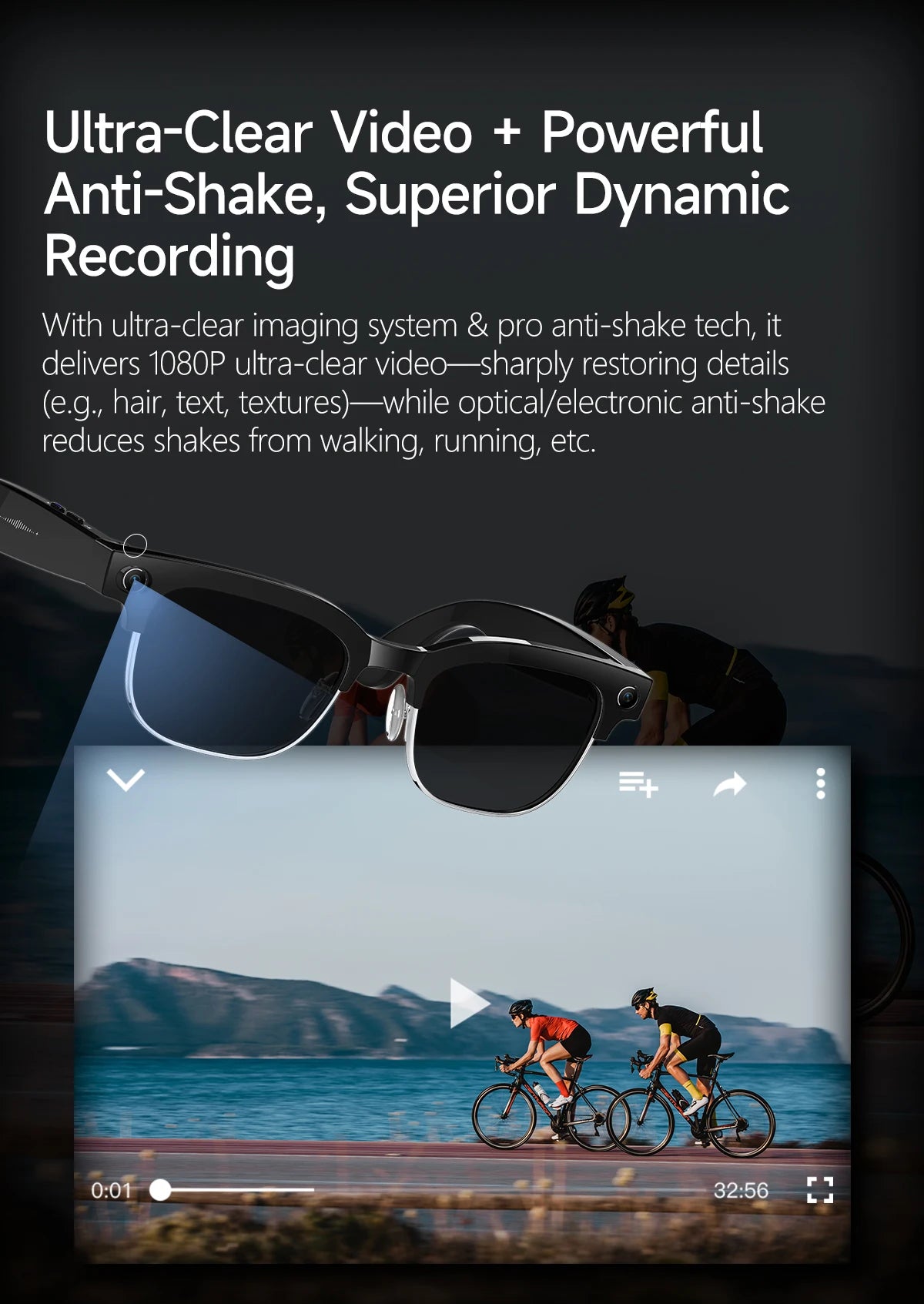 2026 New HD 800W Pixel Smart Glasses with Camera 1080P Video Recording WIFI ChatGPT Translation Music Call Earphones Sunglasses