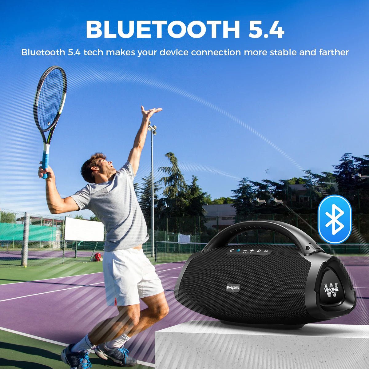 W-KING X20S Bluetooth Speaker W/Strap140W RMS Massive Bass Party Boombox IPX7 Waterproof Speaker Loud Outdoor Portable Sound Box