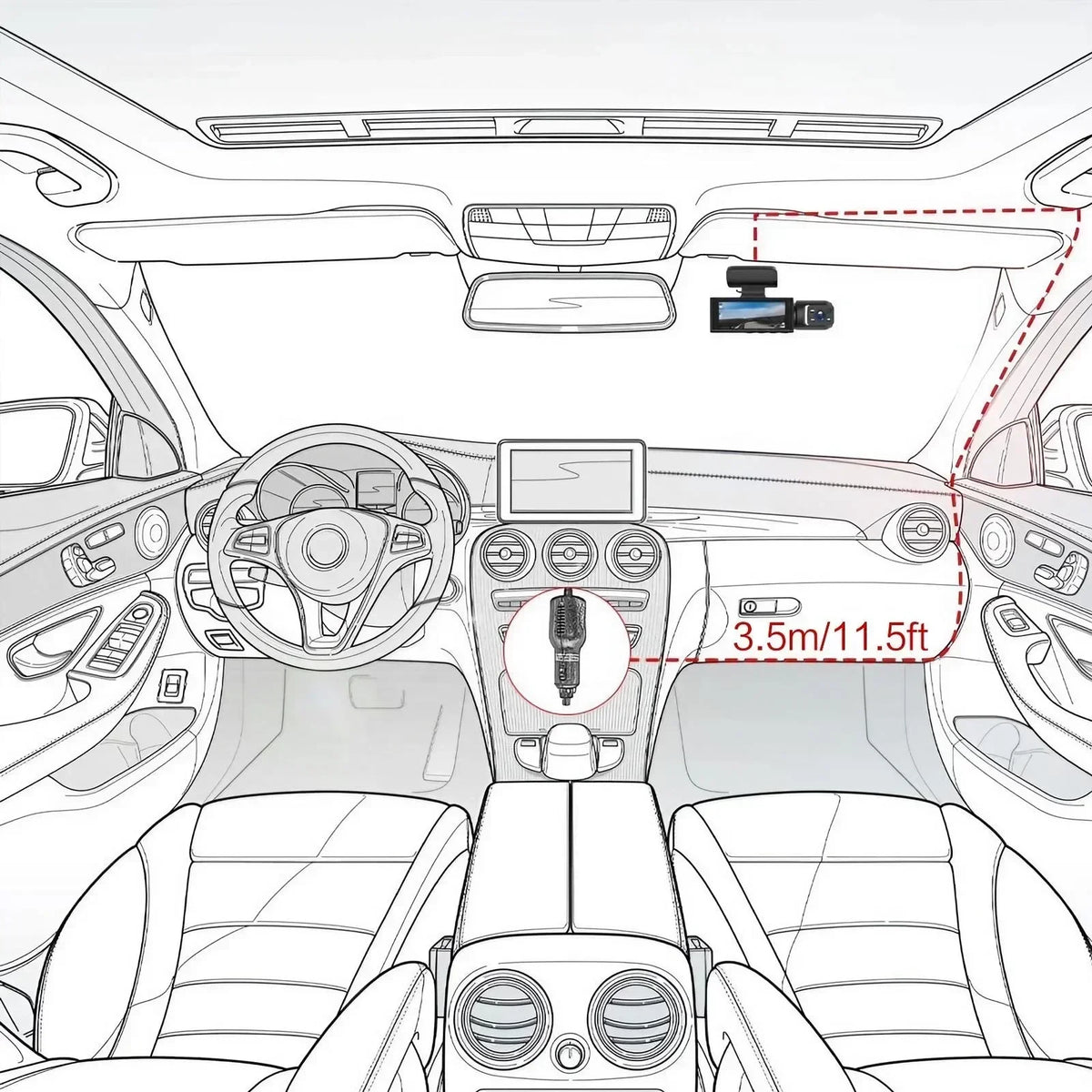 1080P HD Dual Lens Front and Rear Car Dash Cam Driving Recorder IR Night Vision G Sensor Parking Mode Motion Detection Three Point One Six Inch IPS Screen Wide Angle Loop Recording Supports One Hundred Twenty Eight GB Max H26