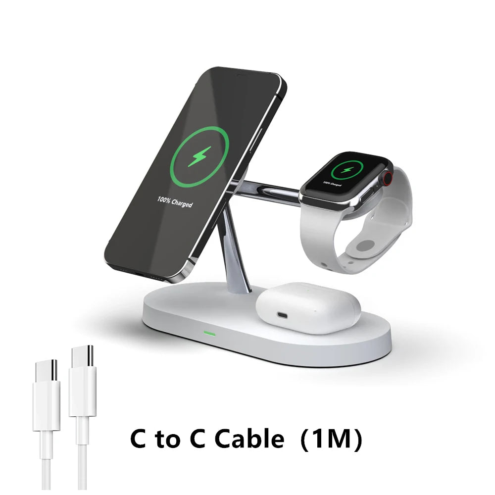 3 in 1 Wireless Charger Stand For iPhone 12/13/14/15/16/17 Fast Charging Station for Apple Watch 10 9 8 7 6 5 4 Airpods 2 3 Pro