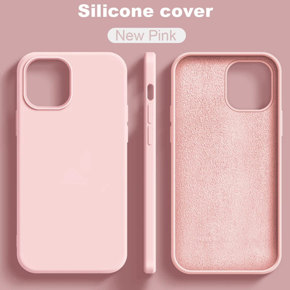 Original Liquid Silicone Cases For iPhone 15 14 11 13 12 Pro Max Mini XR X XS 8 7 Plus SE2020 Luxury Soft Case Phone Accessories