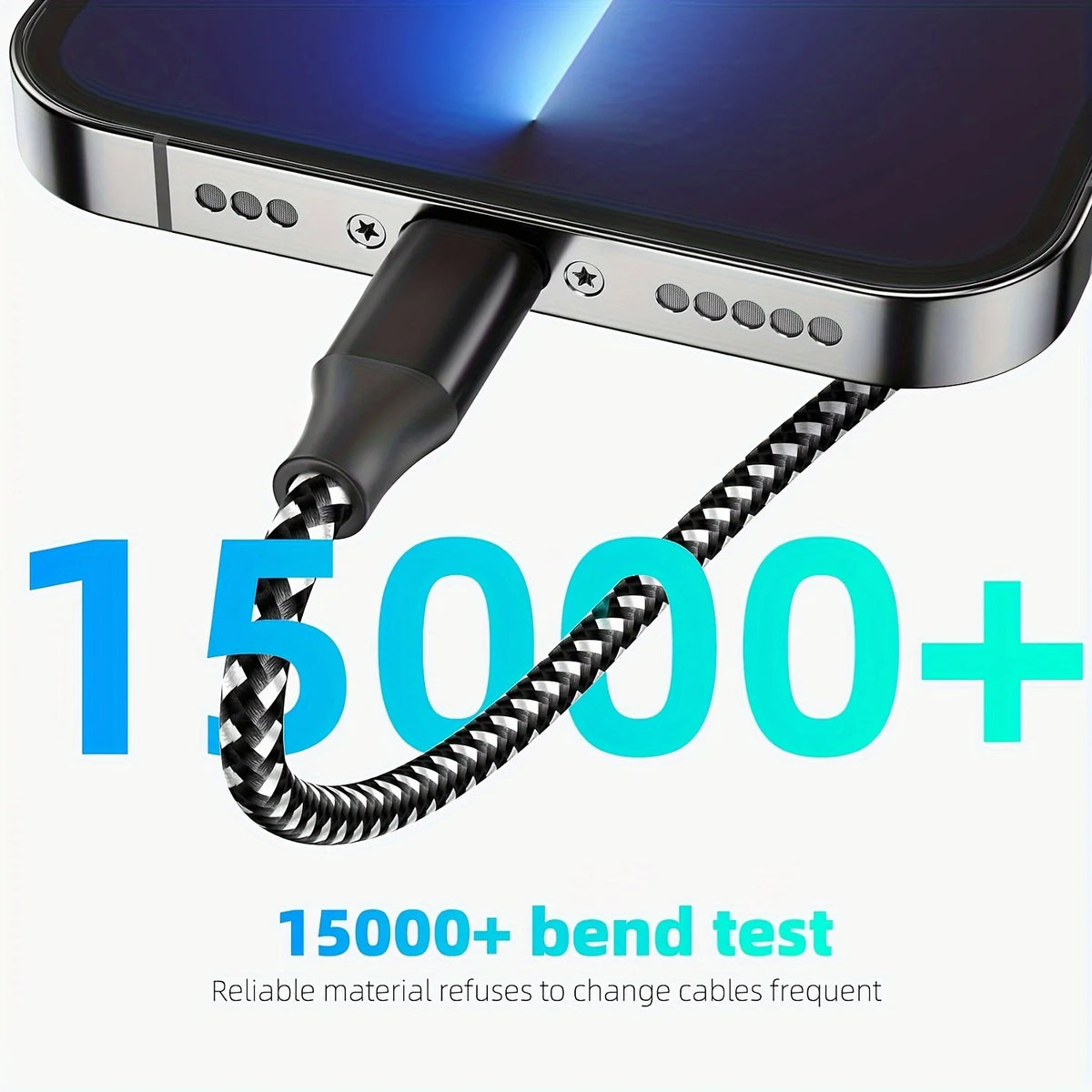 LAIHONEN MFi Certified 1PC/3PCS 10FT USB‑A to Lightning Cable Fast Charging Data Cord for iPhone 14 13 12 X XR