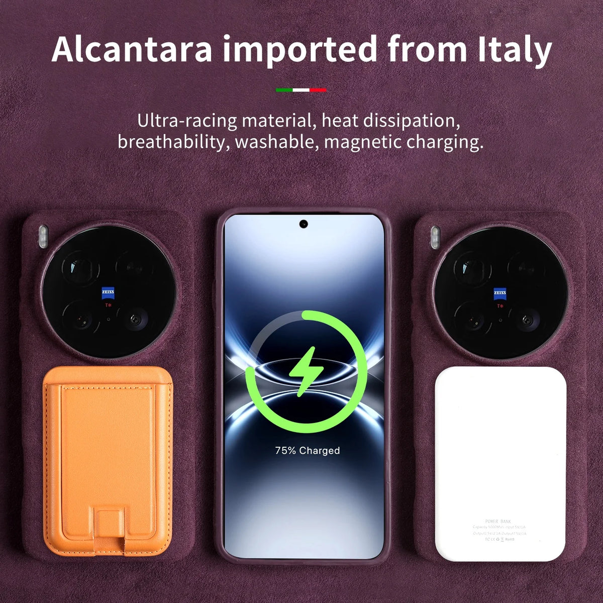 Full Coverage Magnetic for ALCANTARA Case for Vivo X300Pro X200Ultra X90Pro X80 for Magsafe Artificial Leather Suede Phone Cover