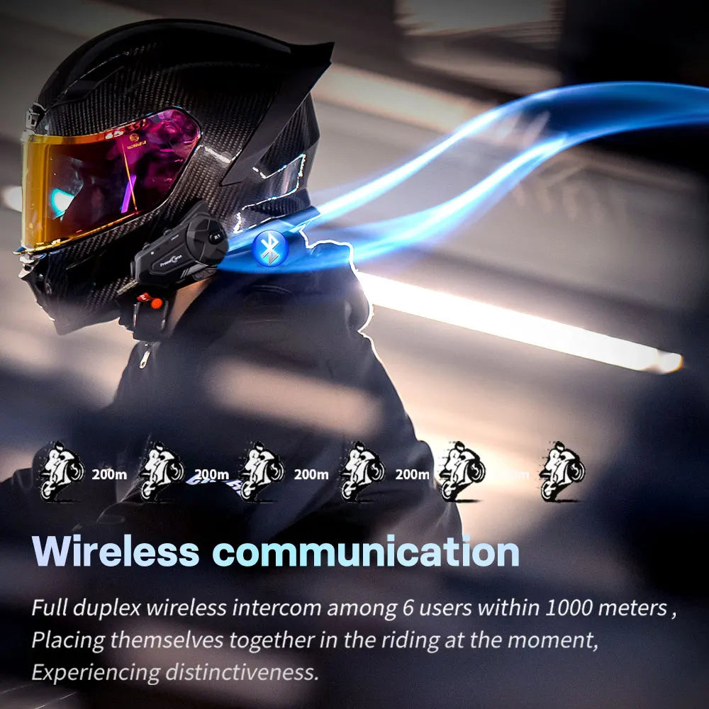 Motorcycle Intercom Helmet Bluetooth Headset Group Speaker Headphone WiFi App Freedconn R1Pro Motorbike Dash Cam Moto Auto Dvr