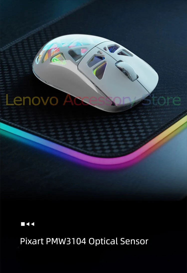 Lenovo Aurora Gaming Mouse GM11 Pro RGB 3-mode 2.4G Wireless Bluetooth 12000 DPI Adjustable Lightweight Portable Rechargeable