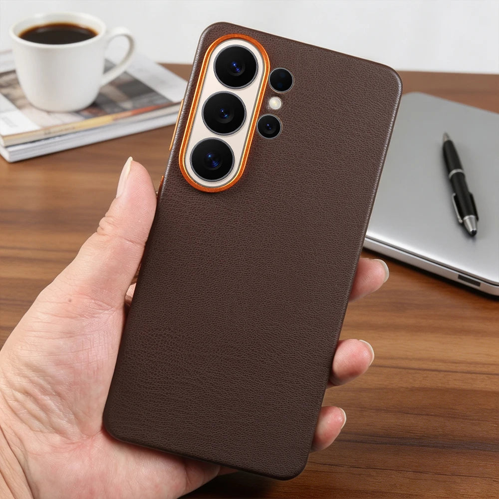 For Magsafe Premium Leather Case for Samsung Galaxy S26 Ultra S26Ultra S26Plus S25 Plus S25Ultra Phone Case Cover Magnetic Coque
