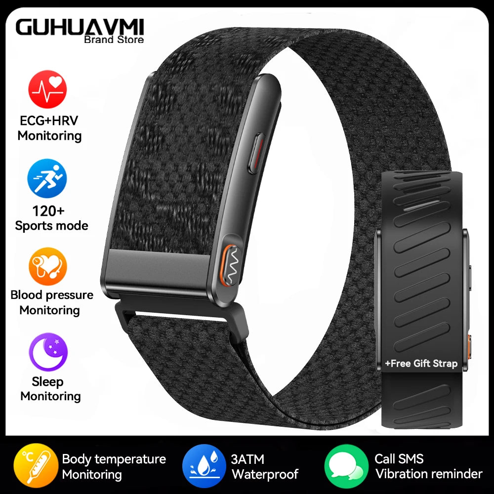 2026 New Screenless ECG+PPG Health Smart Bracelets 24/7 Heart Rate SpO2 Blood Pressure Body Fat 3ATM Fitness Tracker Smart Band