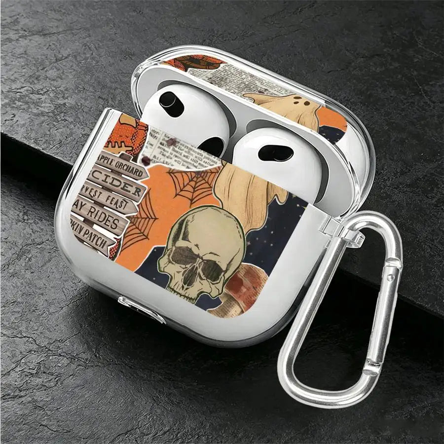 Hot Ghost Collage Print Case For Airpods 5 Pro3 2 Pro Pro2 4 3 1 Clear Earphone Cases Cover