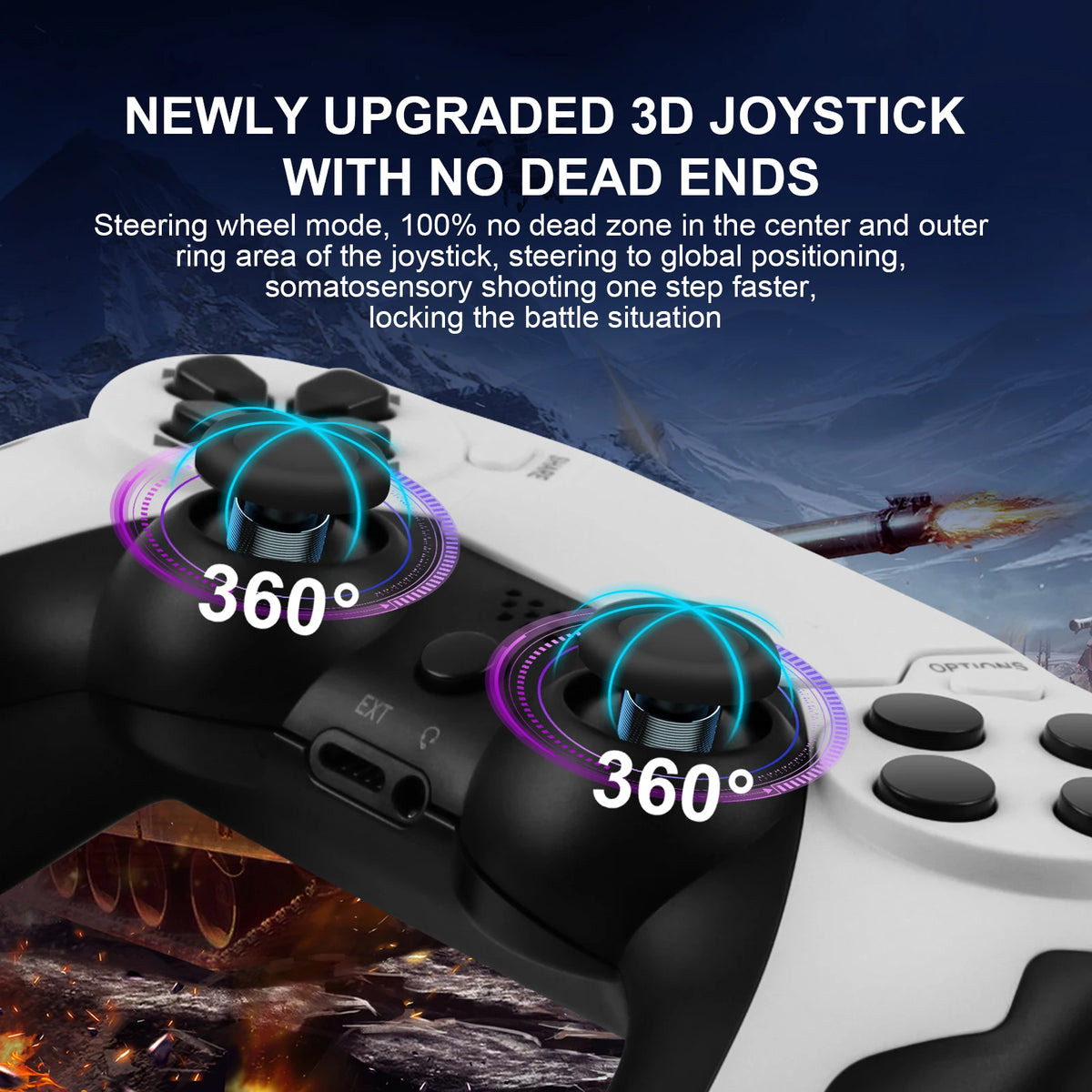 GAMINJA Wireless Controller Dual Vibration Game Joystick Gamepd For PS4 PS3 Console PC Gamepad with 6-axis Gyros
