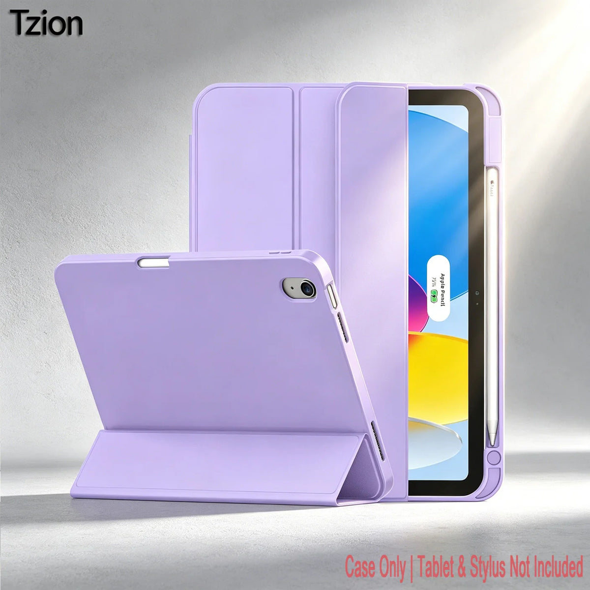 Case for iPad 10th Gen 2022 /(A16)11th Gen 2025,Auto Sleep/wake,Slim Tri-fold Stand TPU Back Protective Cover with Pencil Holder