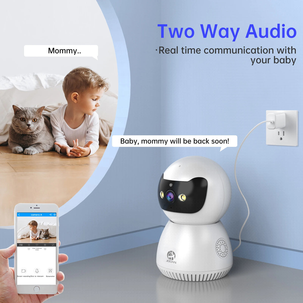 JOOAN 5MP 3MP Smart Home 5G WiFi Security Camera Indoor Wireless IP Surveillance Camera AI Tracking Night Vision Baby Monitor