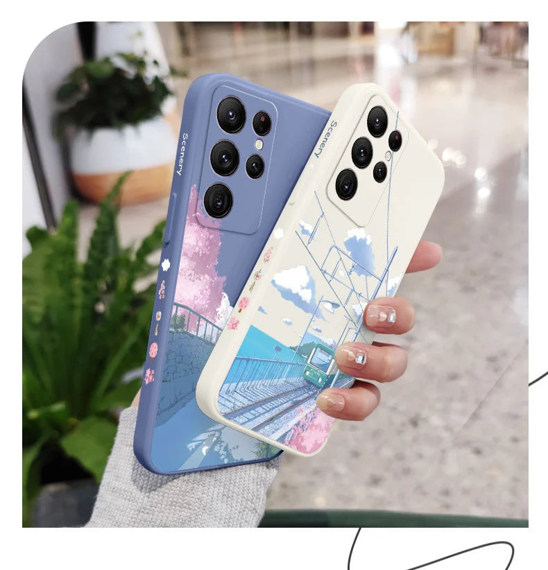 Tranquil Scenery Phone Case For Samsung Galaxy S25 FE S24 S23 S22 S21 S20 Ultra Plus S10 10E Note 20 ultra 10 9 Plus Cover