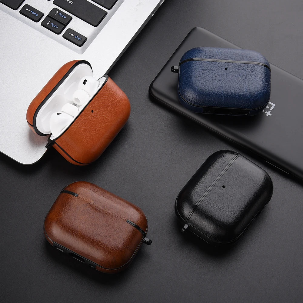 Leather PU Earphone Cover For AirPods Pro 3 2025 Case For AirPods Pro 2 2nd Pro2 Cases For AirPods 5 4 3 2 Funda Headphone Coque
