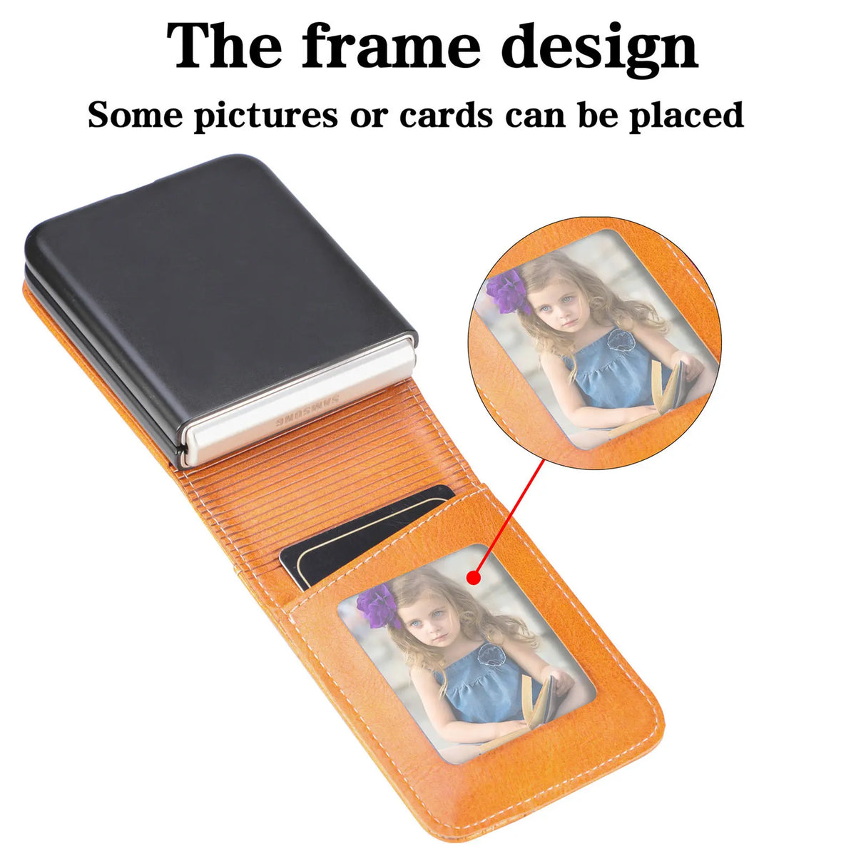 Luxury Card Holder Leather Phone Case For Samsung Galaxy Z Flip 8 7 FE 6 5 4 3 Flip8 Fold Wallet Photo Frame Business Back Cover