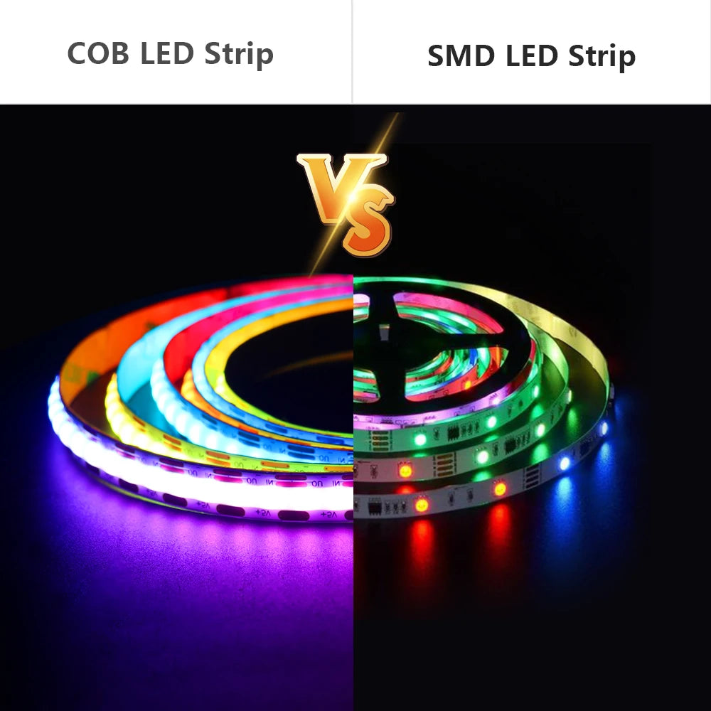 COB Smart LED Strip Light DC 5V 12V Individually Addressable 160LED Dream Colour 5mm RGB Pixel LED Tape Ribbon DIY Dimmable