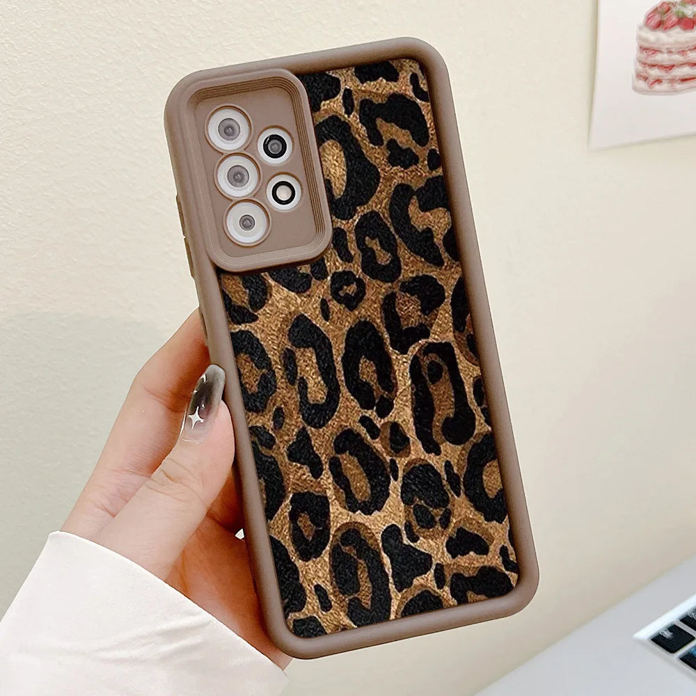 Leopard Pattern Case For Samsung Galaxy S25 Ultra Case Samsung S26 Ultra S24 FE S25 Plus S23 S22 S21 S20 FE A73 5G Cases Cover