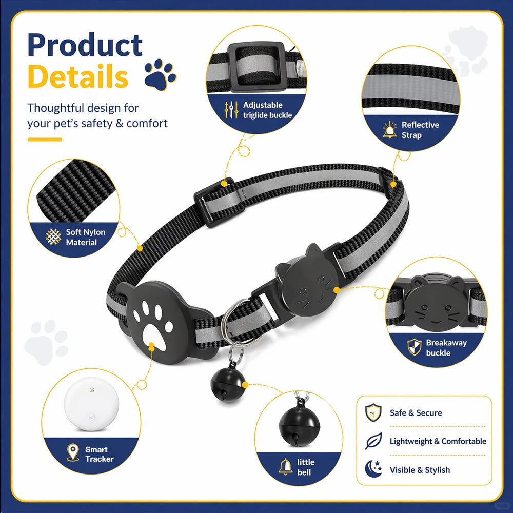 Smart Location Tag Works with Google Find Hub Android GPS Tracker With Cat Collar Item Finder Wallet Suitcase Pets Bag Luggage