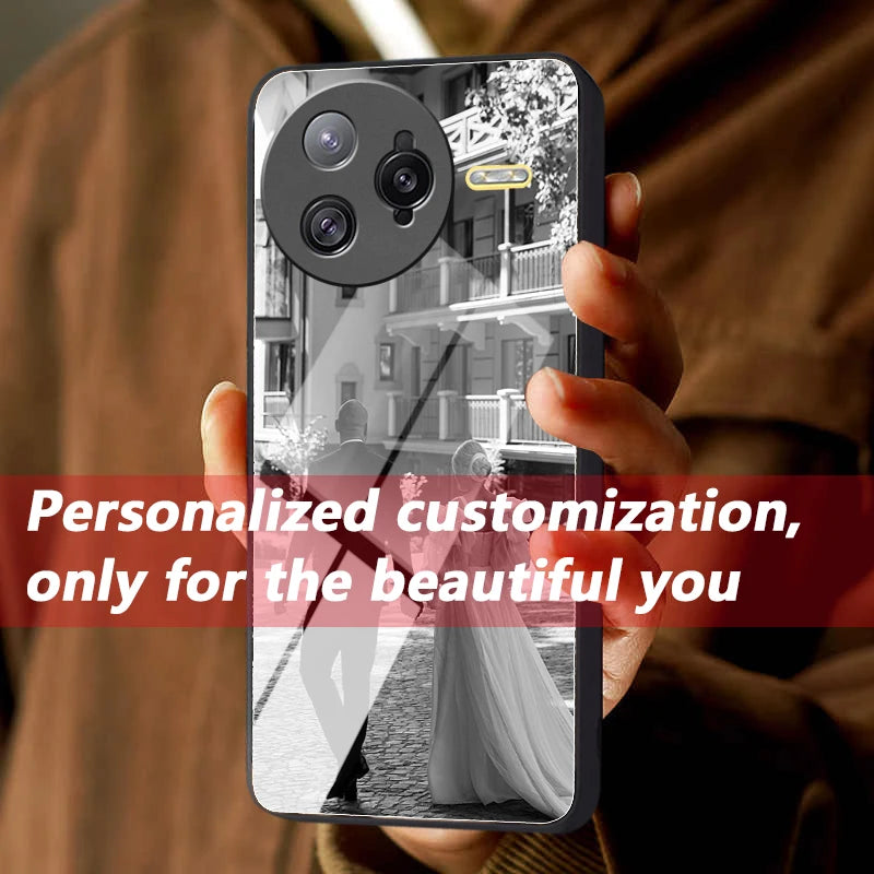 Custom Photo Mirror Glass Phone Case for Xiaomi Redmi POCO F7/F6/F5/F4/F3/F2/Ultra/Pro/GT