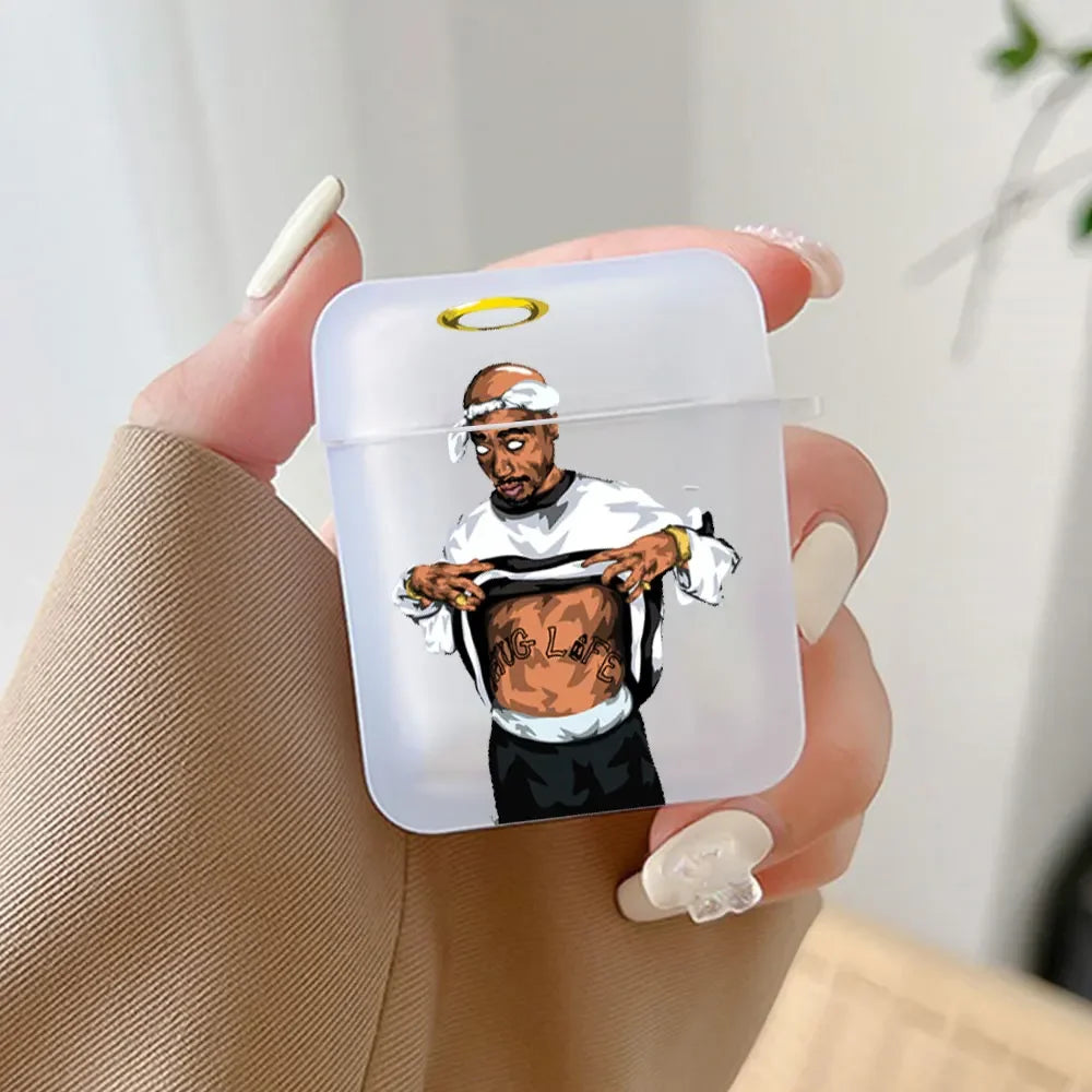 Rapper 2Pac Tupac Shakur Earphone Case for Airpods 3 3rd 4 4th Wireless Headphone Cover Air Pods Pro 3 2 1 Shockproof Fundas
