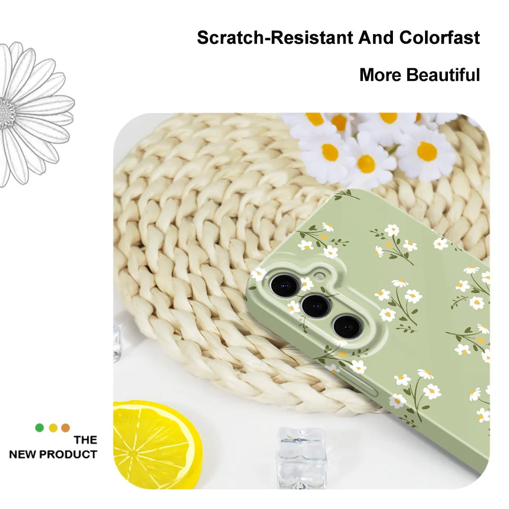Sunshine Flower Phone Case For Samsung Galaxy S25 S24 S23 S22 S21 S20 Plus Ultra FE 5G Film Hard Cover