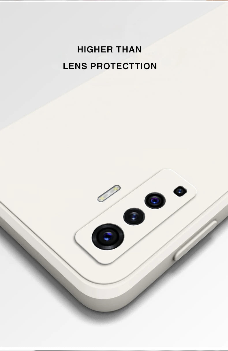Luxury Square Liquid Silicone Case for VIVO X50 Pro Plus Lite X51 5G Camera Protective 360 Shockproof Phone Cover X50Pro X50Lite