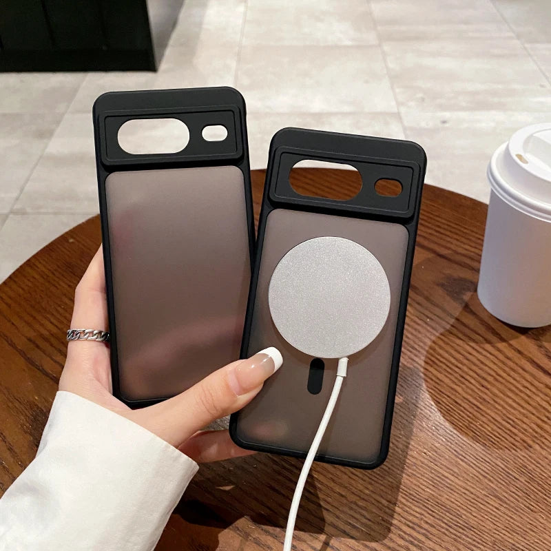 For Magsafe Magnetic Wireless Charging Luxury Matte Phone Case For Google Pixle 9 Pro XL 9A 6A 7A 8A 6 7 8 Pro Bumper Back Cover