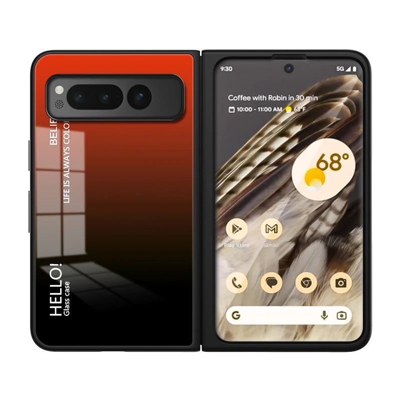 Google Pixel Fold gradient pattern glass phone case