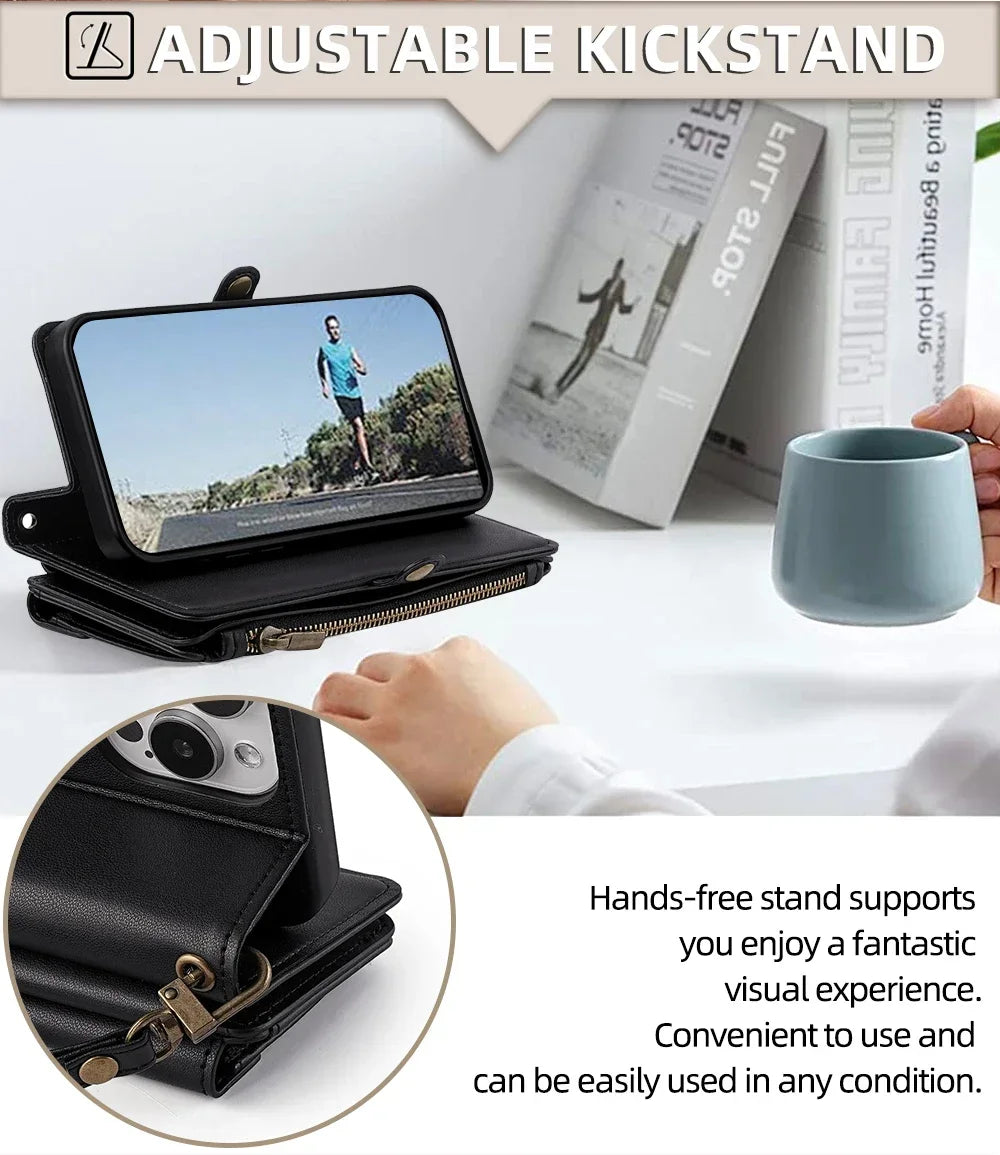 Flip Cover Wallet Phone Case For Samsung Galaxy S26 S25 S24 S23 S22 S21 FE Plus Ultra Edge 5G PU Leather Multi-Functional Bags