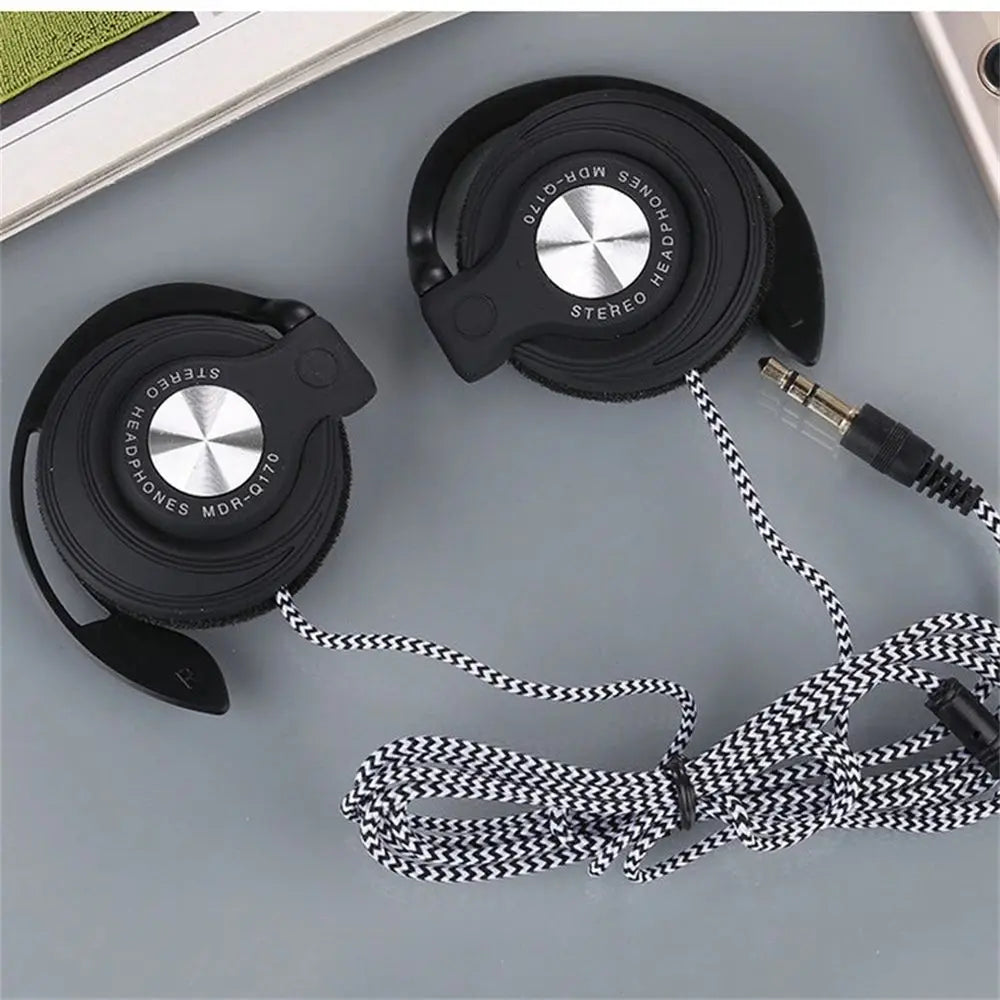 Sports Running FM and Over-ear for Phones/MP3/MP4 HIFI Stereo Wired Headphones Bass Headset Wired Earphone Ear Hanging