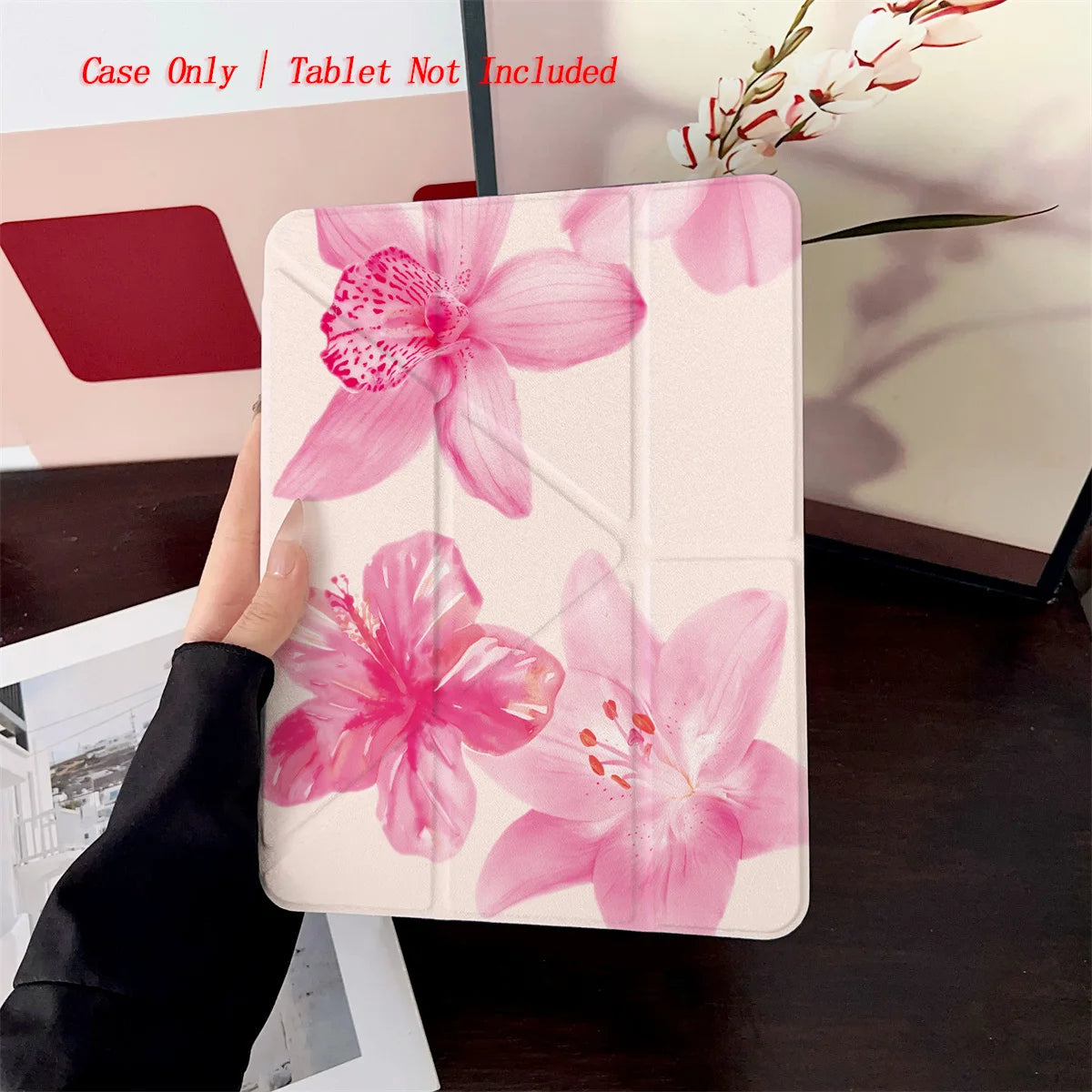 Y-Shape Foldable Stand Fresh Printed iPad Case, Auto Sleep/Wake, Fashion Minimalist Style, Fits Various Apple Models . 8 Styles