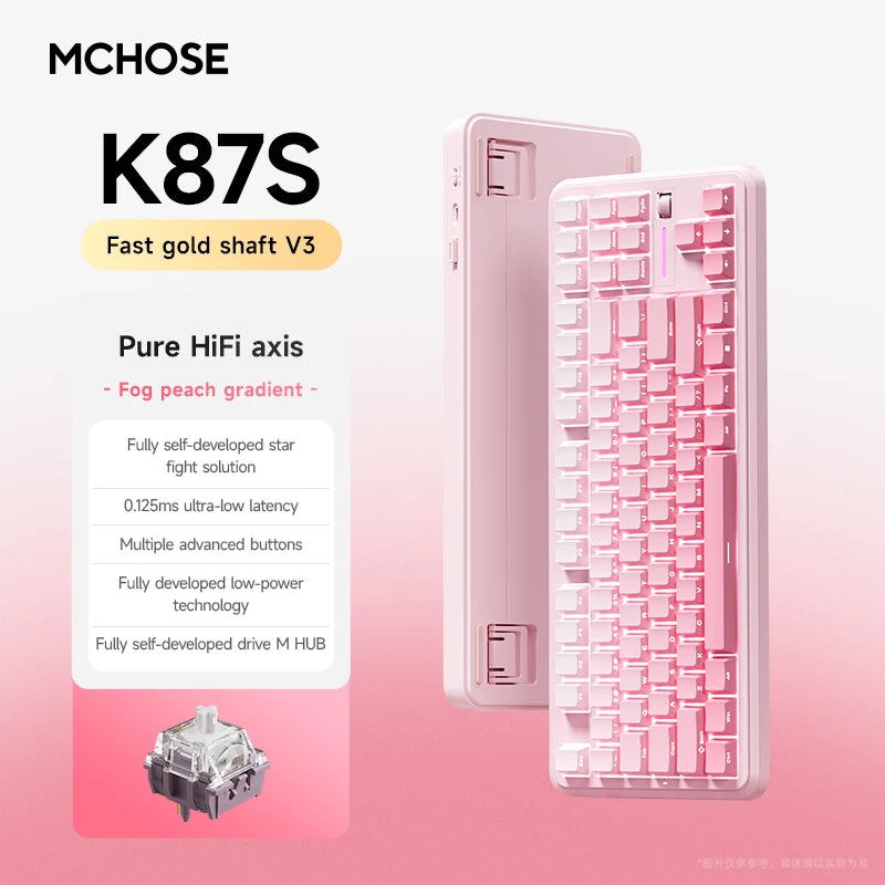 MCHOSE K87S Keyboard Three Model Mechanical Magnetic Knob Control Gaming Hot Swappable Custom Keyboard For Laptop PC