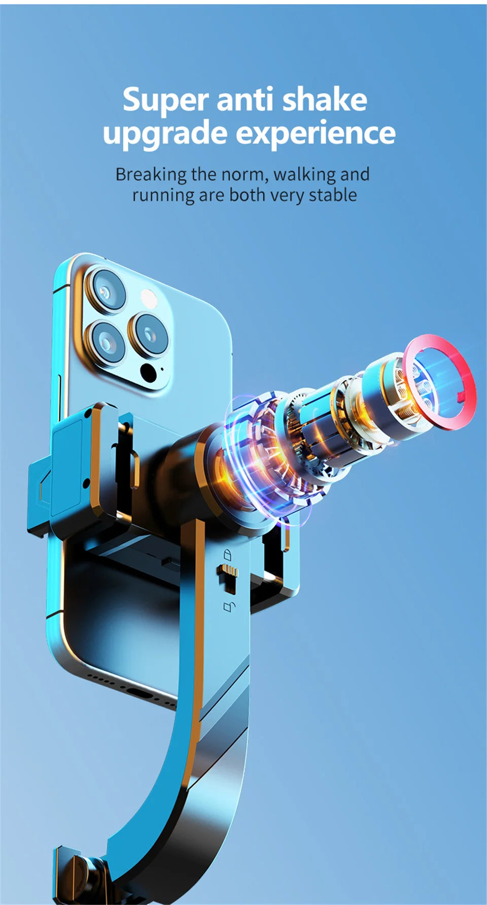 FANGTUOSI Handheld Gimbal Stabilizer 360° Rotation Estabilizador Anti Shake Selfie Stick Fill Light For Phone Stabilizer Tripod