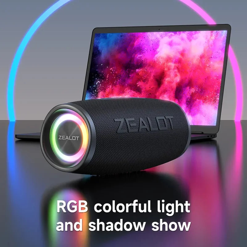 ZEALOT-S56 Bluetooth Speaker 40W Output Power Bluetooth Speaker with Excellent Bass Performace IPX6 Waterproof Camping Outdoor