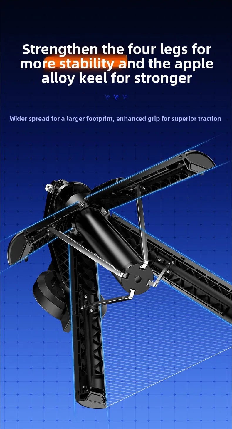 P135 Magnetic Bluetooth Selfie Stick Tripod, Universal Phone Floor Stand with 4-Leg Stable Base, Wireless Remote Photo Shooting,