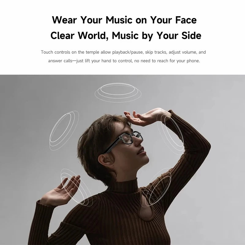AI Smart Translation Glasses Real-time Translator Bluetooth 5.3 Calling HD Lens 240mAh Battery Lightweight Unisex
