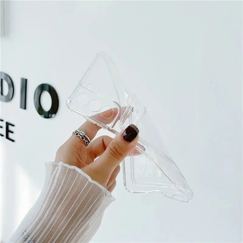 Thick Shockproof Card Bag Wallet Clear Phone Case For Samsung S26 S25 S24 Ultra S20 S21 S22 S23 Fe S 24 Plus 5G Soft Cover Cases