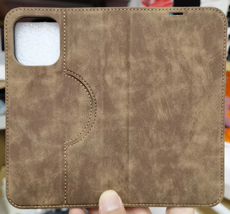 For Magsafe Wallet Leather Flip Case For iPhone 12 13 14 15 16 Pro Max mini Magnetic Wireless Charging Book Folio Cover
