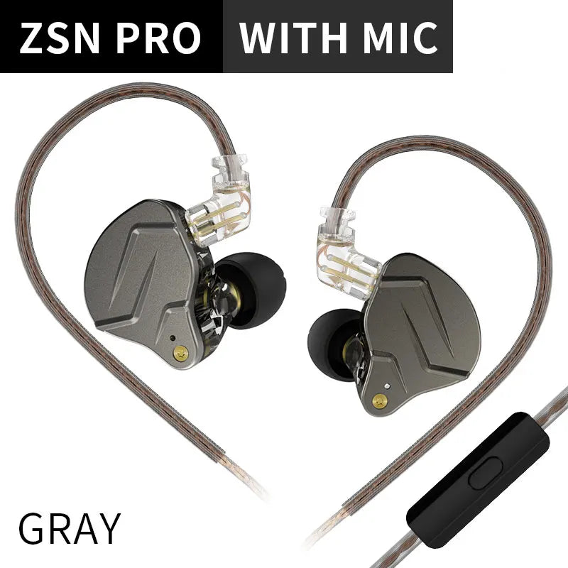 KZ ZSN PRO 1BA+1DD Hybrid technology HIFI Metal In Ear Earphones Bass Earbud Sport Noise Cancelling Headset ZST X AS10 ZS10 ST1