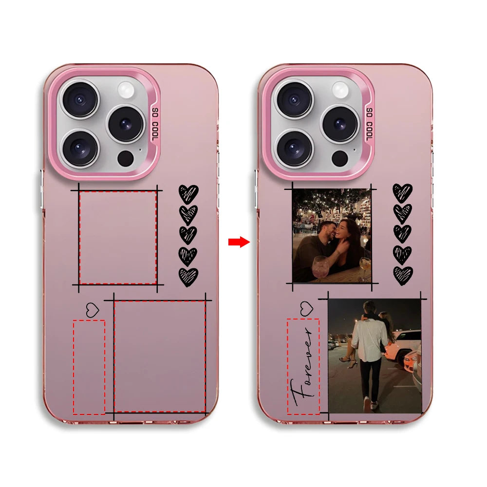 DIY Name Personalised Photos Customized Luxury IMD Cover For iPhone 11 12 13 14 15 16 17 Air Pro Max 7 8 Plus X XS XR 16E Gift
