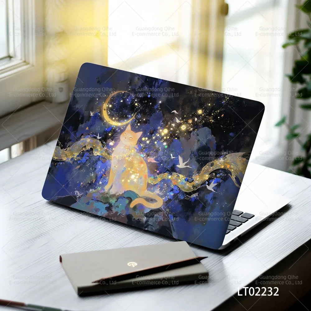 2 PCS Removable Flower Stickers for Laptop PVC Aesthetic Decals Self-Adhesive Peel Off No Residue Tablet Skin MacBook Skin